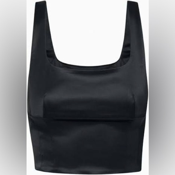 Aritzia Wilfred Black Shine Satin Bustier - Size 2XS - Picture 5 of 6